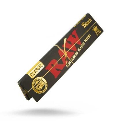 Black Kingsize Slim Rolling Papers – Raw