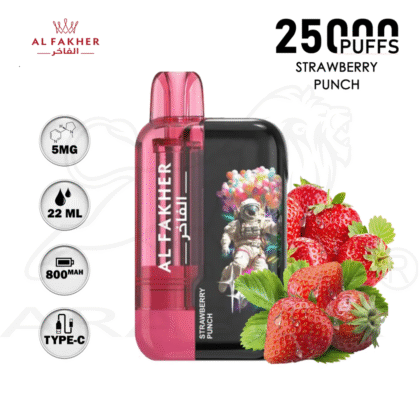 fakher 25k ultra strawberry punch 25000 puff taff